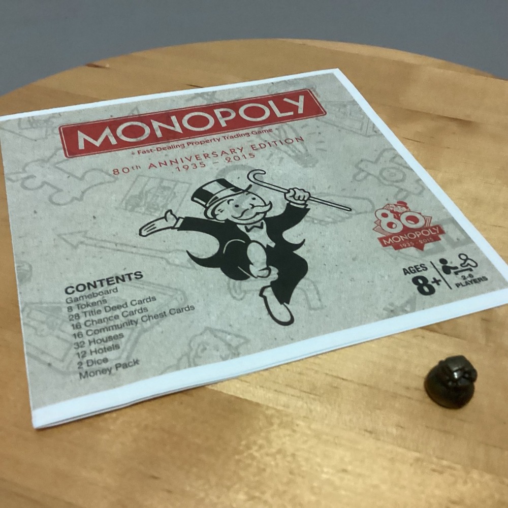 Monopoly 80th Anniversary Money Bag Token Unisex Bronze Metal Replacement Piece